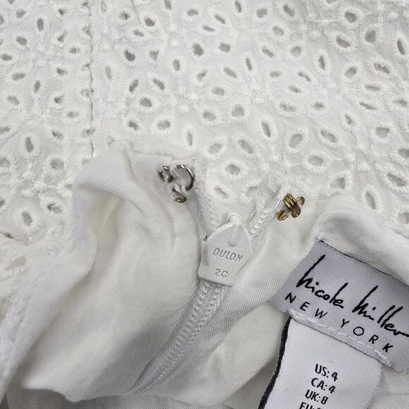 Nicole Miller NY Women's Dress Size 4 White Mini Zip Closure (A26) - Picture 11 of 11